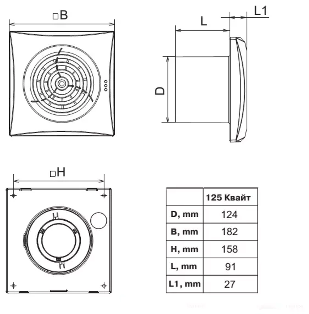 Вентилятор 125 Квайт Вентс