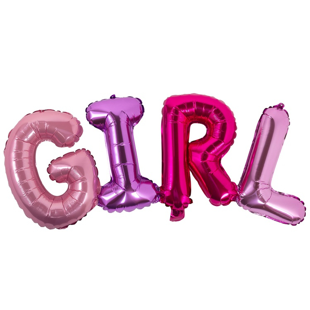 Шар фольгированный Надпись "Girl" 35 см (Ассорти)