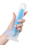 Прозрачно-синий светящийся в темноте фаллоимитатор 22см ToyFa Beyond Bruce Glow 872002