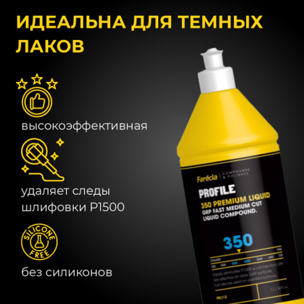 Farecla Profile 350 Premium высокоабразивная универсальная полировальная паста, 1 л.