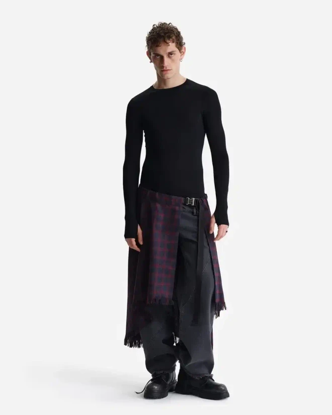 Юбка-саронг в красно-синюю клетку