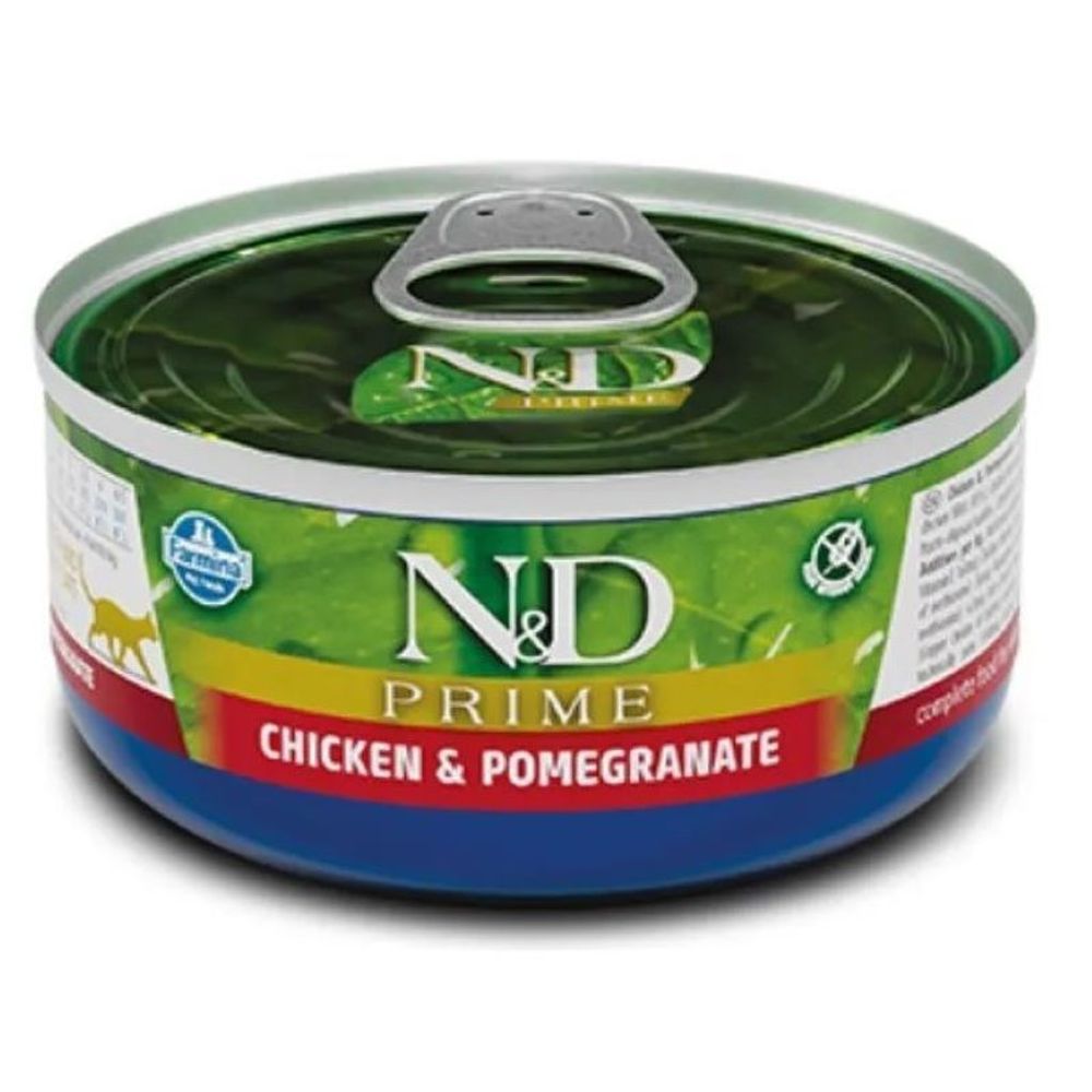 Консервы FARMINA N&amp;D Cat Prime для взрослых кошек с курицей и гранатом - набор 12х70 гр