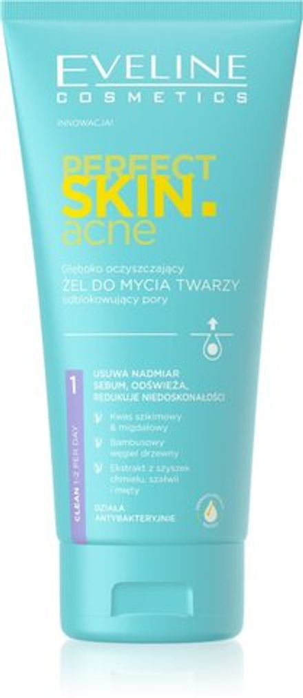 Eveline Cosmetics Perfect Skin .acne - Гель для глубокого очищения проблемной кожи. /   150  ml  / GTIN 5903416039709