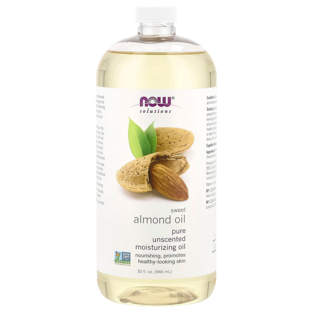 NOW Foods, Solutions, масло сладкого миндаля, без запаха, 946 мл (32 жидк. Унции)