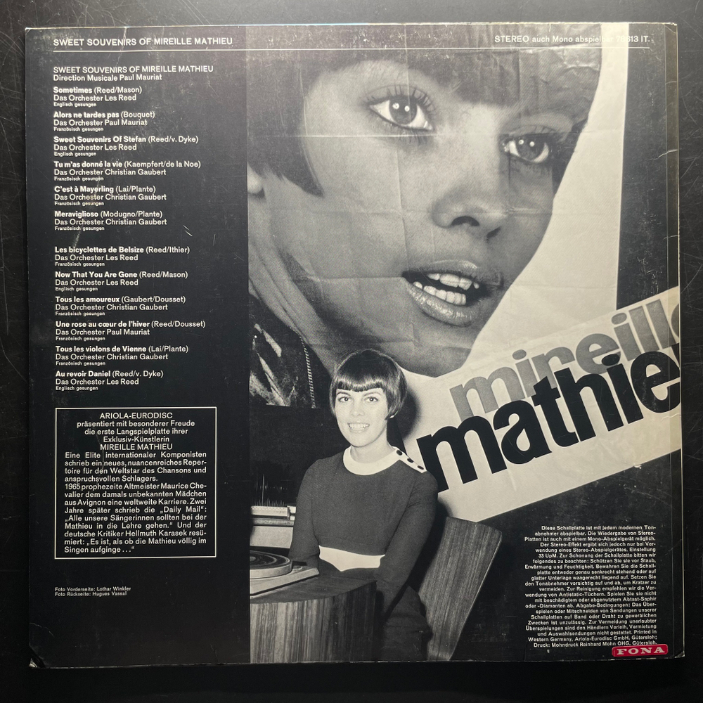 Mireille Mathieu ‎– Sweet Souvenirs Of Mireille Mathieu (Германия 1968г.)
