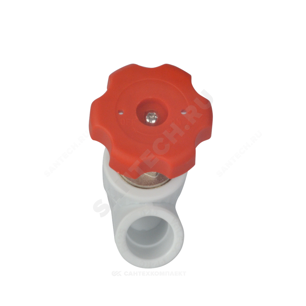 Клапан (вентиль) PP-R запорный белый Дн 25х45гр внутренняя пайка VALFEX 10174025