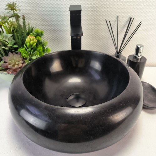 Раковина из андезита Donut Black  DA-62937 40*40*15 06