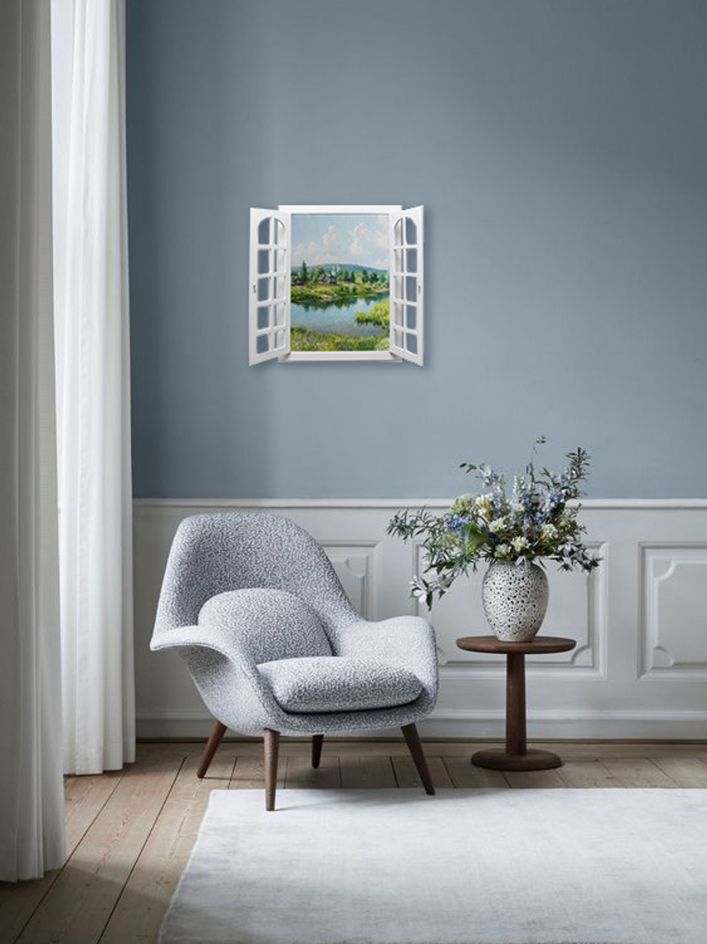 Панно со ставнями "Вид из окна" 37,5*49 см