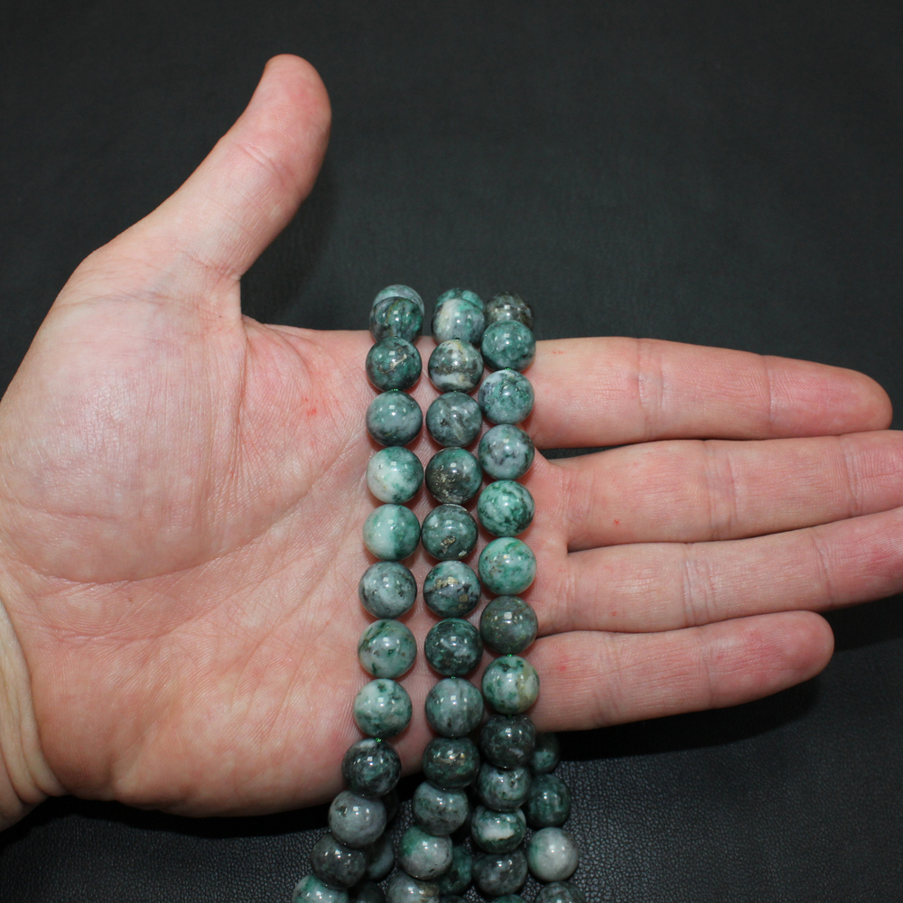 Нефрит с Пиритом бусины 8мм 10мм