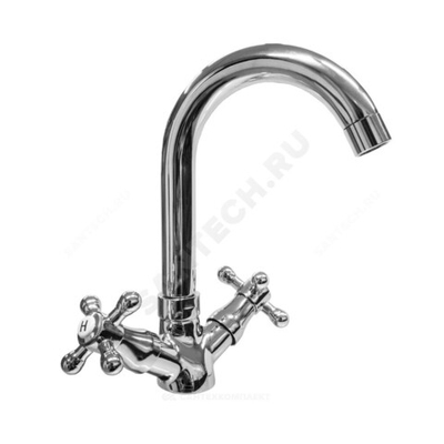 Смеситель для умывальника двуручный излив Д24 H-220мм Стандарт ЦС-СМ 26г К Мет_Крест Центр Сантехники (Подольск) СМ512015