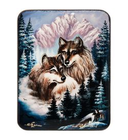 Народные промыслы ШК-55/132 Шкатулка «Волки» Земина