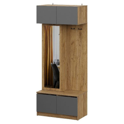 Прихожая Авиньон Вешалка с зеркалом Дуб крафт золотой /графит серый