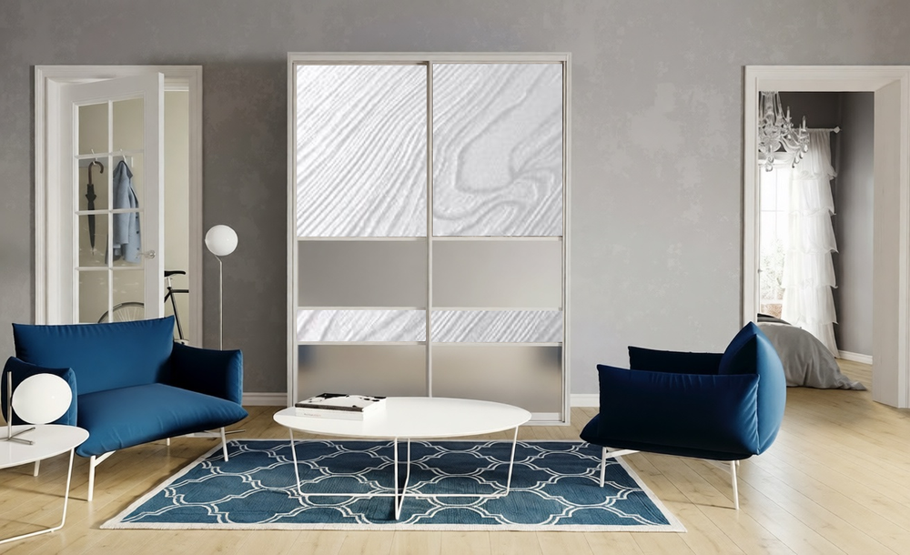 Дверь-купе ARISTO С, ЛДСП EGGER, профиль сатин молочный