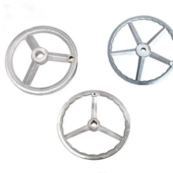 Маховик чугун 125х14х5мм (Dxdxb) с 3-мя спицами, с ручкой М8