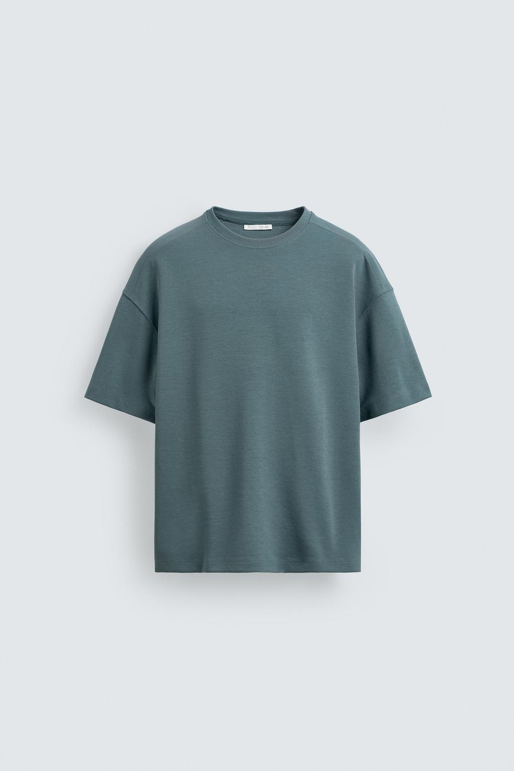 ZARA ТОЛСТОВКА RELAXED FIT ИЗ ИНТЕРЛОКА, УТИНО-СИНИЙ