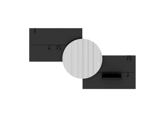 Вешалка Stripe M горизонтальная с зеркалом D 60 см (черный)