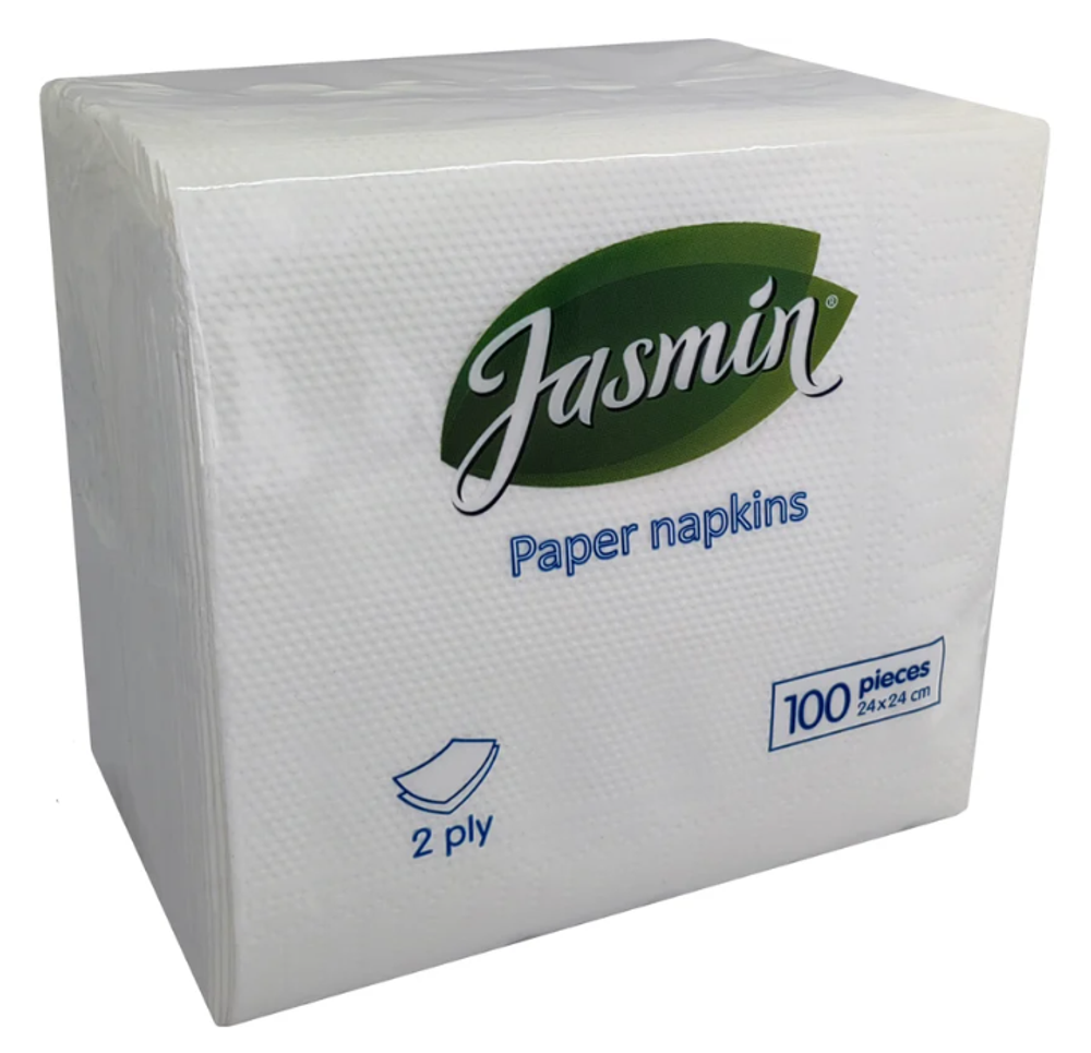 Салфетки бумажные С100249 24х24см.,2сл., Jasmin Professional, (100л х30 пачек)