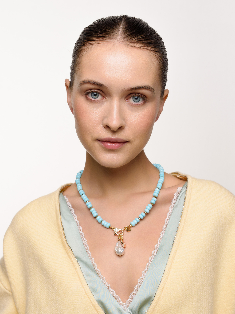 Колье "Blue plane" Gold