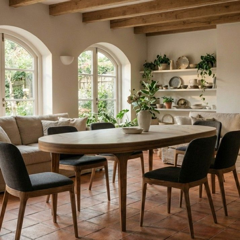 Стол овальный раскладной Bellini (200+40), керамика матовая