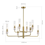 SL1244.303.08 Светильник подвесной ST-Luce латунь/прозрачный E14 8*40W MEDEA