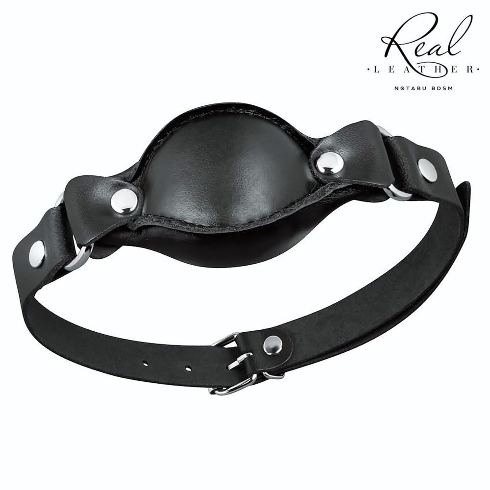 Черный кожаный кляп (Цвет: черный)