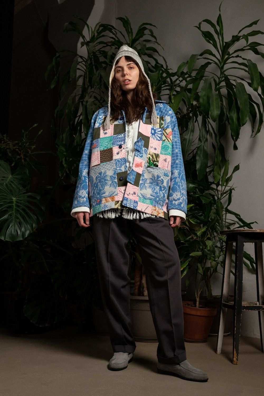 Куртка Soeurs с Розовыми Рыбами / Pink Fishes синяя