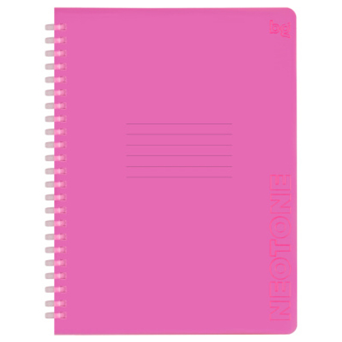 Тетрадь 48л., А5, клетка на силиконовом гребне, BG "Neon. Pink", пластиковая обложка