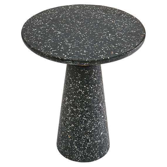 Журнальный столик Bayn, Ø45х55 см, черное терраццо