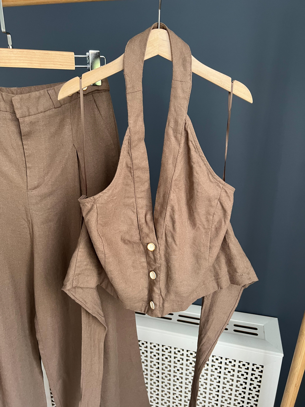 Льняной топ Zara, L