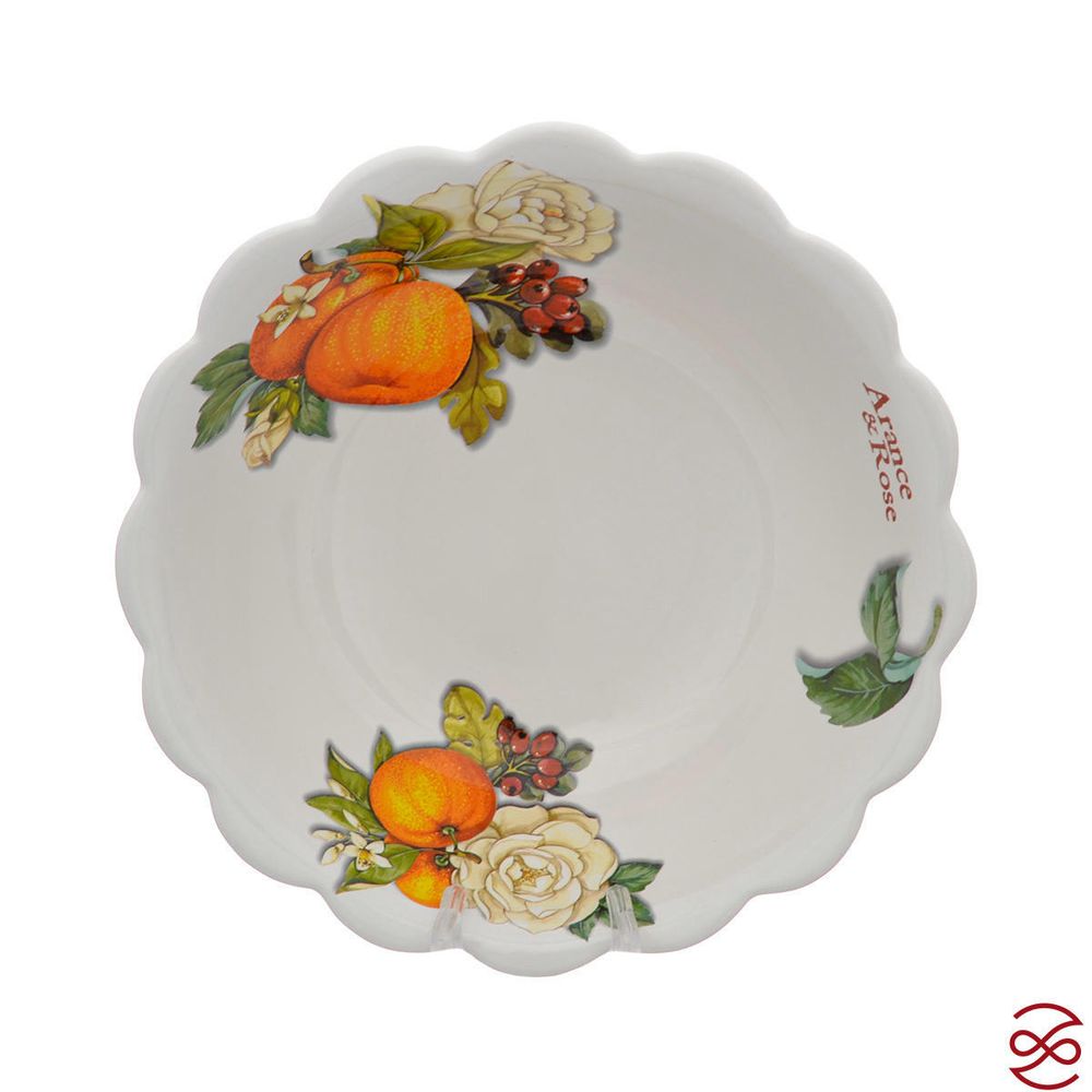 Салатник круглый с деревянными ложками NUOVA CER Апельсин 26 см