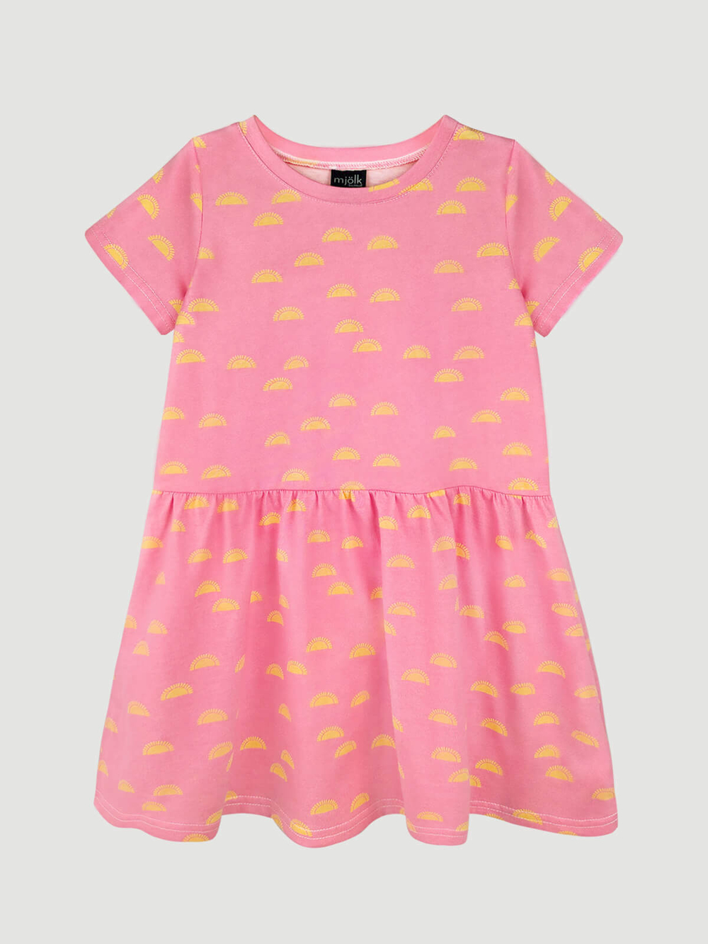 Платье с коротким рукавом Mjölk Солнышки розовые