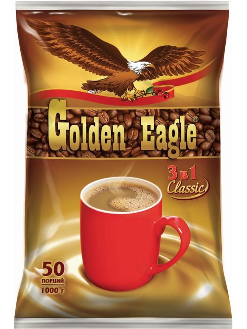Растворимый кофе Golden Eagle 3 в 1 Classic 50 пакетиков