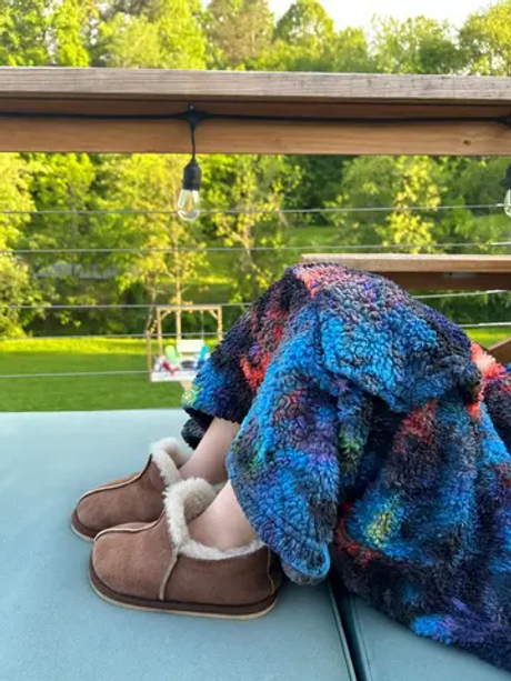 Детские теплые тапочки "Угги" из овчины коричневые