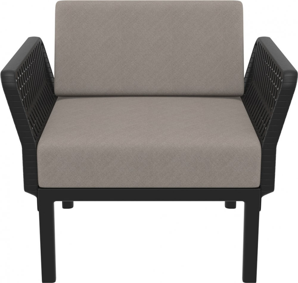 Комплект пластиковой мебели Siesta Contract Portofino Lounge, черный, светло-коричневый