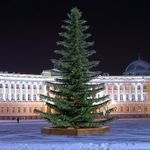 уличная ствольная елка со скамейкой "Лесная"