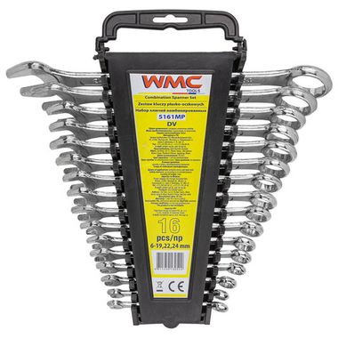 Ключи комбинированные, набор 16пр. (6-19, 22, 24мм) WMC TOOLS WMC-5161MP DV
