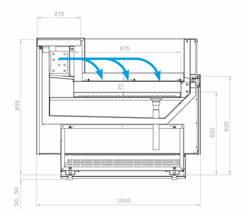 Гастрономическая витрина BAVARIA 4 Carboma GC110 SP 2,0-2 рыба на льду открытая (версия 2.0) (без боковин)