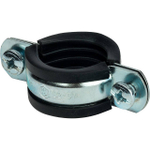 Хомут для труб двухвинтовой STOUT - 1" (32-37 мм, шпилька, шуруп и дюбель в комплекте)