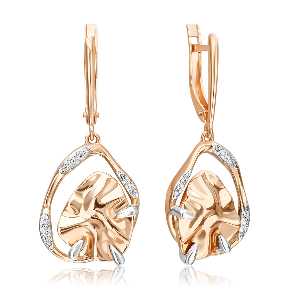 Серьги «Шарм» с английским замком из красного золота c натуральными топазами white 02-5104-00-201-1110