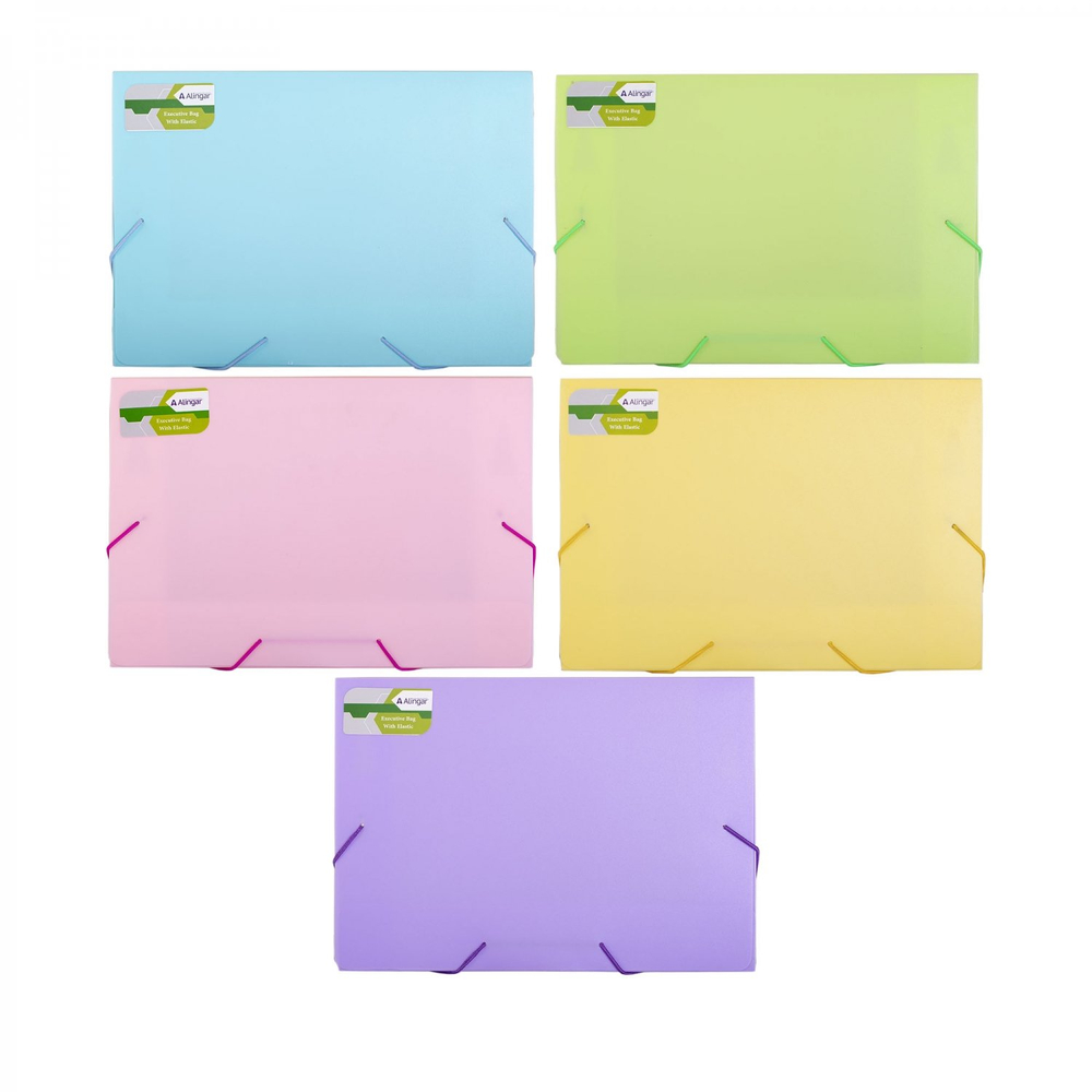 Папка на резинке Alingar A4, 330*240*33 мм, 600 мкм, ассорти, глянец "Ice"