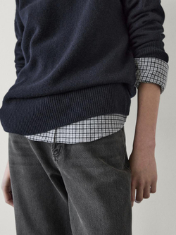 Massimo Dutti Свитер из смесовой шерсти, темно-синий