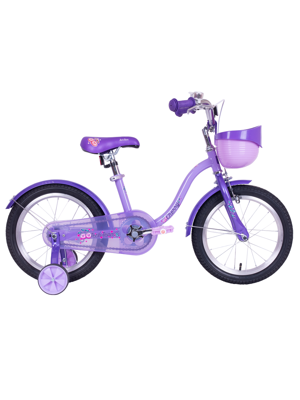 Велосипед TechTeam Cherry 18" фиолетовый (сталь) корзина фиолетовая 2025