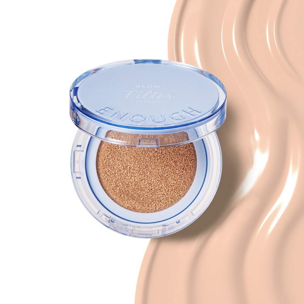 Enough Тональный кушон для лица с эффектом сияющего фильтра №13 / Glow Filter Cushion SPF 50+ PA++++, светло-бежевый