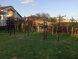 Монтаж уличной шведской стенки Sv Sport Рукоход х 2 (8 вертикальных столбов)