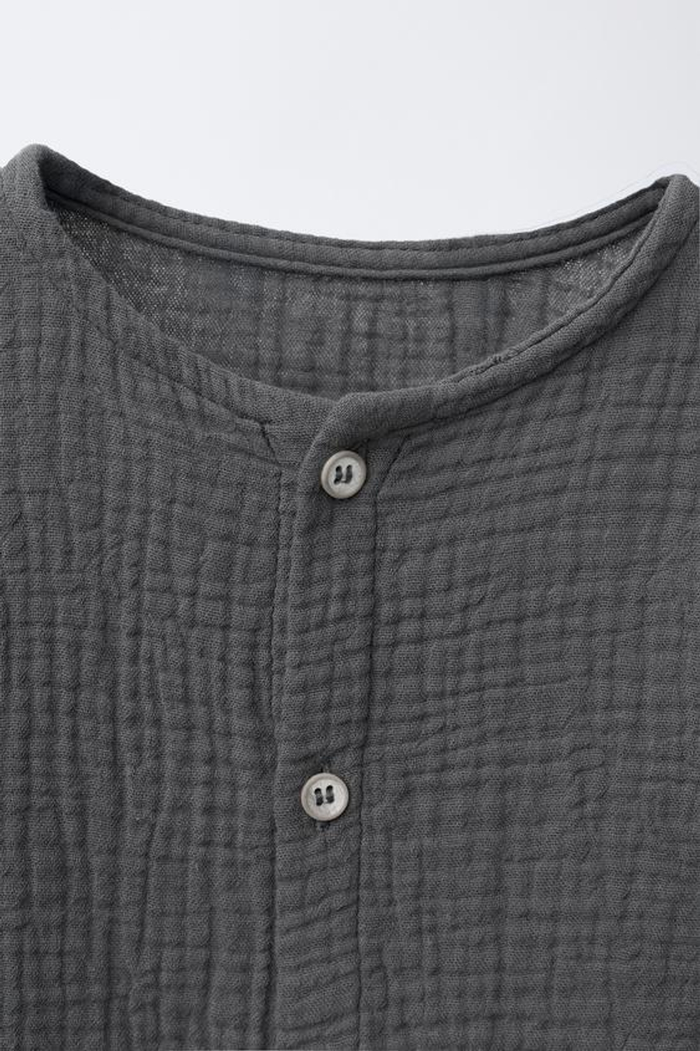 ZARA РУБАШКА ИЗ БАМБУЛЫ, СТАЛЬНОЙ