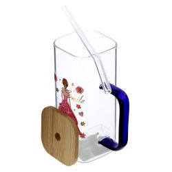 GAEM Кружка с крышкой и трубочкой, 350 мл, L9,5 W6 H18 см, 4в.