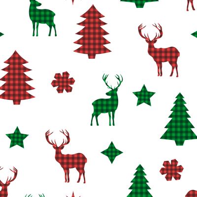 Олени и елки силуэты клетка плед