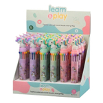 Ручка шариковая, автоматическая, 12в1, Basir, серия "Единорог", 12-ти цветная, с резиновой фигуркой, 24 шт