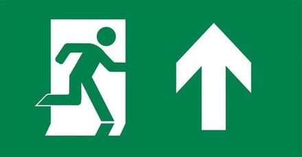 Пиктограмма "ВЫХОД/стрелка вверх" PVC для ССА 3000 IEK LPC10-2-30-15-VVERH