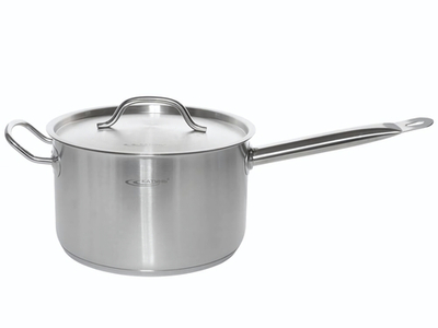 Сотейник 4,8л нерж Общепит с крышкой, с двумя ручками, ТРС